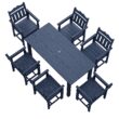 ACEGOSES Patio Dining Sets 7 -Piece Navy Patio Dining Set Plastic Rectangle Table with 6 Stationary Chairs