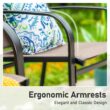 Sunshine Valley Outdoor Table and Chairs 7 -Piece Black Patio Dining Set Steel Rectangle Table with 6 Gray Stationary Chairs