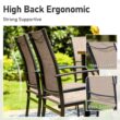 Sunshine Valley Outdoor Table and Chairs 7 -Piece Black Patio Dining Set Steel Rectangle Table with 6 Gray Stationary Chairs