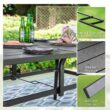 Sunshine Valley Outdoor Table and Chairs 7 -Piece Black Patio Dining Set Steel Rectangle Table with 6 Gray Stationary Chairs