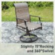 Sunshine Valley Outdoor Table and Chairs 5 -Piece Black Patio Dining Set Steel Round Table with 4 Gray Swivel Chairs