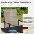 Sunshine Valley Outdoor Table and Chairs 5 -Piece Black Patio Dining Set Steel Round Table with 4 Gray Swivel Chairs
