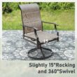 Sunshine Valley Outdoor Table and Chairs 5 -Piece Black Patio Dining Set Steel Round Table with 4 Gray Swivel Chairs