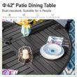 Sunshine Valley Outdoor Table and Chairs 5 -Piece Black Patio Dining Set Steel Round Table with 4 Gray Swivel Chairs