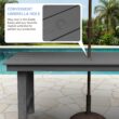 Serwall Outdoor 5-Piece HDPE Patio Dining Set Rectangle 66.93-in L Dining Table with Umbrella Hole and 4 Wide Seat Chairs