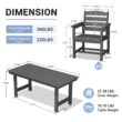 Serwall Outdoor 5-Piece HDPE Patio Dining Set Rectangle 66.93-in L Dining Table with Umbrella Hole and 4 Wide Seat Chairs