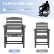 Serwall Outdoor 5-Piece HDPE Patio Dining Set Rectangle 66.93-in L Dining Table with Umbrella Hole and 4 Wide Seat Chairs