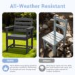 Serwall Outdoor 5-Piece HDPE Patio Dining Set Rectangle 66.93-in L Dining Table with Umbrella Hole and 4 Wide Seat Chairs