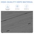 Serwall Outdoor 5-Piece HDPE Patio Dining Set Rectangle 66.93-in L Dining Table with Umbrella Hole and 4 Wide Seat Chairs