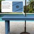 Serwall Outdoor 5-Piece HDPE Patio Dining Set Rectangle 66.93-in L Dining Table with Umbrella Hole and 4 Wide Seat Chairs