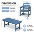 Serwall Outdoor 5-Piece HDPE Patio Dining Set Rectangle 66.93-in L Dining Table with Umbrella Hole and 4 Wide Seat Chairs