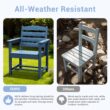 Serwall Outdoor 5-Piece HDPE Patio Dining Set Rectangle 66.93-in L Dining Table with Umbrella Hole and 4 Wide Seat Chairs