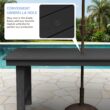 Serwall Outdoor 5-Piece HDPE Patio Dining Set Rectangle 66.93-in L Dining Table with Umbrella Hole and 4 Wide Seat Chairs