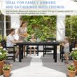 Serwall Outdoor 5-Piece HDPE Patio Dining Set Rectangle 66.93-in L Dining Table with Umbrella Hole and 4 Wide Seat Chairs