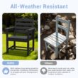 Serwall Outdoor 5-Piece HDPE Patio Dining Set Rectangle 66.93-in L Dining Table with Umbrella Hole and 4 Wide Seat Chairs