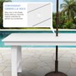 Serwall Outdoor 5-Piece HDPE Patio Dining Set Rectangle 66.93-in L Dining Table with Umbrella Hole and 4 Wide Seat Chairs