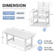 Serwall Outdoor 5-Piece HDPE Patio Dining Set Rectangle 66.93-in L Dining Table with Umbrella Hole and 4 Wide Seat Chairs