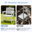 Serwall Outdoor 5-Piece HDPE Patio Dining Set Rectangle 66.93-in L Dining Table with Umbrella Hole and 4 Wide Seat Chairs