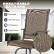 Nuu Garden 5 -Piece Brown with gold point Bar Height Patio Dining Set Iron Square Table with 4 Brown Swivel Chairs