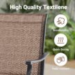Clihome Set of 2 Brown Metal Frame Swivel Rocking Chair with Brown Mesh Seat