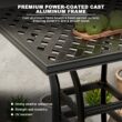 Mondawe Cast Aluminum Square Outdoor Bar height Table 29-in W x 29-in L with Umbrella Hole