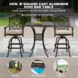 Mondawe Cast Aluminum Square Outdoor Bar height Table 29-in W x 29-in L with Umbrella Hole