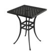 Clihome 29 Inch Cast Aluminum Bar Height Table with Umbrella Hole Square Outdoor Bar height Table 29-in W x 29-in L with Umbrella Hole