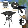 Clihome 29 Inch Cast Aluminum Bar Height Table with Umbrella Hole Square Outdoor Bar height Table 29-in W x 29-in L with Umbrella Hole