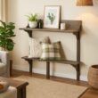 Benzara Patio Tables Rectangle Outdoor Bar height Table 16.5-in W x 48-in L