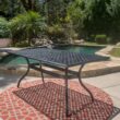 Clihome Patio Tables Rectangle Outdoor Dining Table 37.38-in W x 66.75-in L with Umbrella Hole