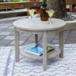 Cambridge Casual Heaton Teak Wood Round Outdoor End Table 24-in W x 24-in L