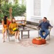 Cambridge Casual Heaton Teak Wood Round Outdoor End Table 24-in W x 24-in L