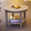 Cambridge Casual Heaton Teak Wood Round Outdoor End Table 24-in W x 24-in L