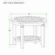 Cambridge Casual Heaton Teak Wood Round Outdoor End Table 24-in W x 24-in L