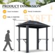 AOXUN Grill Gazebo 8 x 5FT Aluminum BBQ Gazebo with Steel Top with Shelves for Lawn Patio Garden AOXUN Grill Gazebo 8 x 5FT Aluminum BBQ Gazebo with Steel Top with Shelves for Lawn Patio Garden