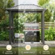 AOXUN Grill Gazebo 8 x 5FT Aluminum BBQ Gazebo with Steel Top with Shelves for Lawn Patio Garden AOXUN Grill Gazebo 8 x 5FT Aluminum BBQ Gazebo with Steel Top with Shelves for Lawn Patio Garden