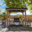 VEIKOUS 8.5-ft x 5.4-ft Grill Gazebo light mocha brown Grill Gazebo with Hardtop Roof