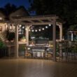 VEIKOUS 8.5-ft x 5.4-ft Grill Gazebo light mocha brown Grill Gazebo with Hardtop Roof
