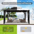 VEIKOUS 12-ft x 10-ft Hardtop Black Gazebo with Hardtop Roof (Screen Included)