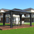VEIKOUS 13-ft x 10-ft Gray Gazebo with Hardtop Roof (Screen Included)