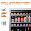 Ca'Lefort 24-in W 220 -Can Capacity Stainless Steel Built-in/Freestanding Indoor Beverage Refrigerator with Glass Door
