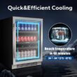 Ca'Lefort 24-in W 220 -Can Capacity Stainless Steel Built-in/Freestanding Indoor Beverage Refrigerator with Glass Door