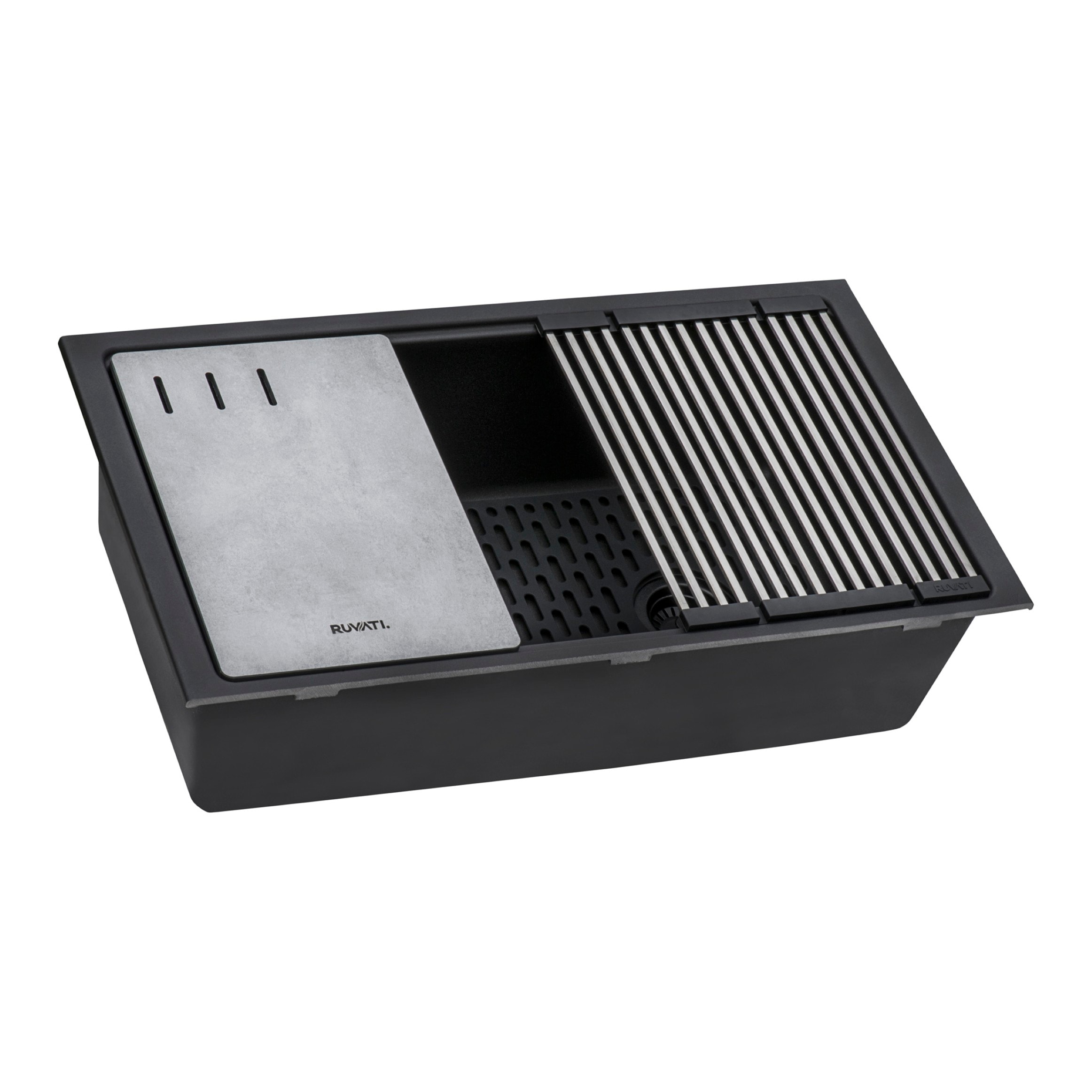 Ruvati epiStage Undermount 33-in x 19-in Granite Single bowl Workstation Kitchen Sink Ruvati epiStage Undermount 33-in x 19-in Granite Single bowl Workstation Kitchen Sink