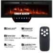 Mondawe 50-in W Black Wall mount Fan-forced Electric Fireplace with Remote Control Included