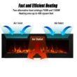 Mondawe 50-in W Black Wall mount Fan-forced Electric Fireplace with Remote Control Included