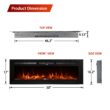 Mondawe 50-in W Black Wall mount Fan-forced Electric Fireplace with Remote Control Included