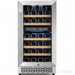 COWSAR 14.96-in W 31 -Bottles Silver Dual Zone Cooling Built-in/Freestanding Indoor Wine Cooler