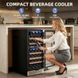 COWSAR 14.96-in W 31 -Bottles Silver Dual Zone Cooling Built-in/Freestanding Indoor Wine Cooler