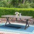 PEAK HOME FURNISHINGS Patio Rectangle Outdoor Dining Table 35-in W x 82.25-in L with Umbrella Hole PEAK HOME FURNISHINGS Patio Rectangle Outdoor Dining Table 35-in W x 82.25-in L with Umbrella Hole