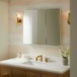 KOHLER Embark 35-in x 26-in Surface/Recessed Mount Anodized Aluminum Mirrored Rectangle Soft Close Medicine Cabinet